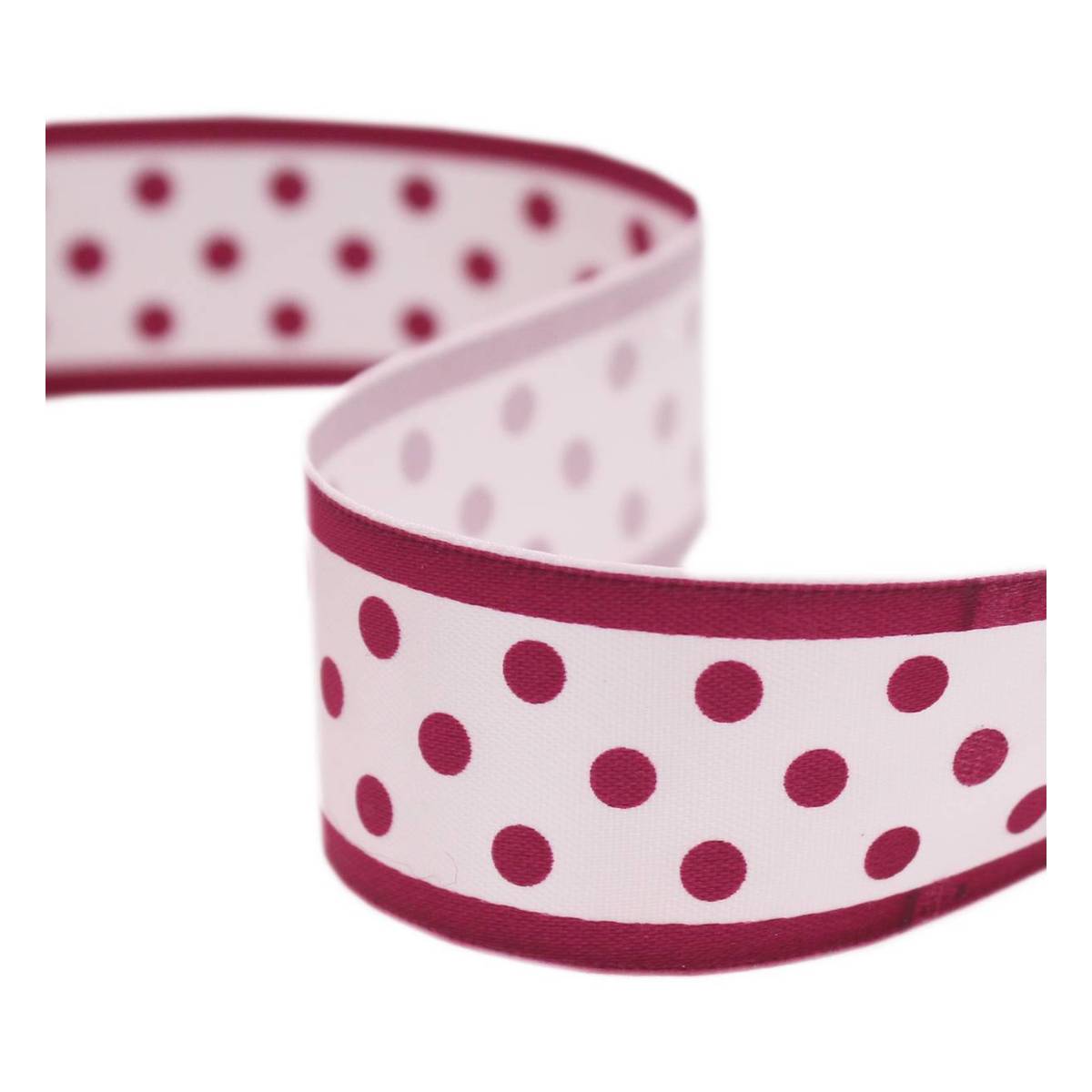 Red Polka Dot Satin Ribbon 25mm x 2.5m