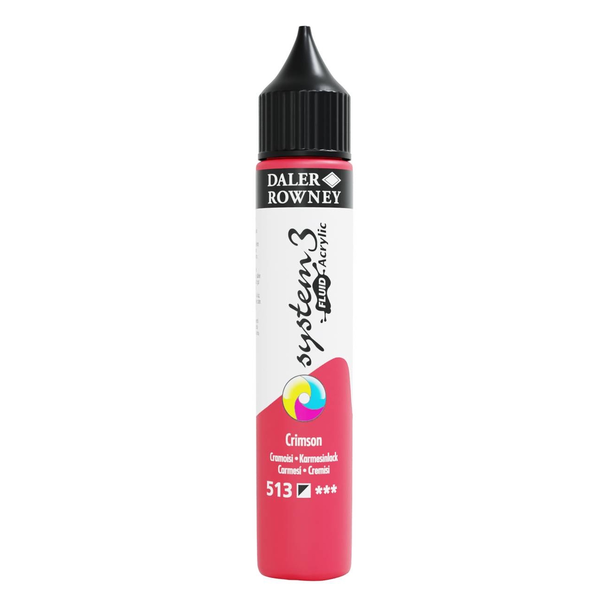 Daler-Rowney System3 Crimson Fluid Acrylic 29.5ml (513)