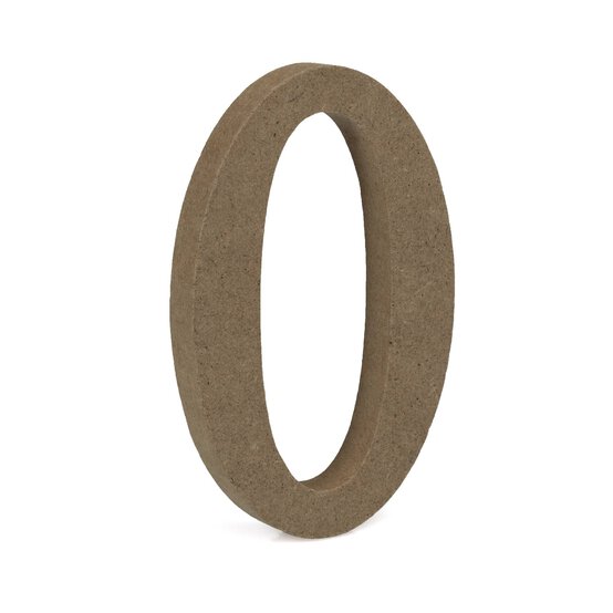 Mini MDF Wooden Number 0 8cm