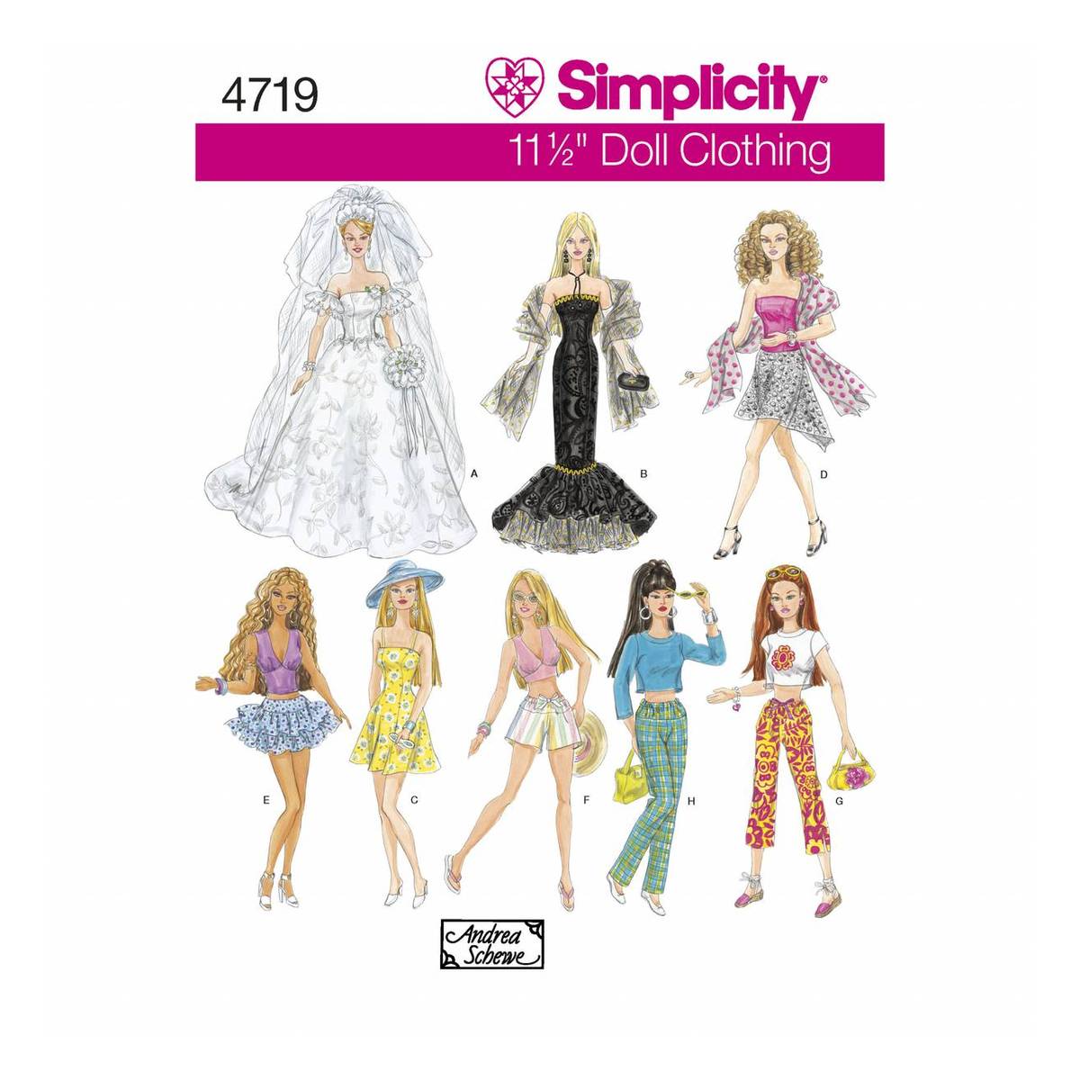 Simplicity Doll Clothing Sewing Pattern 4719