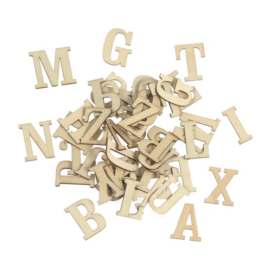 Natural Wooden Letters 52 Pieces