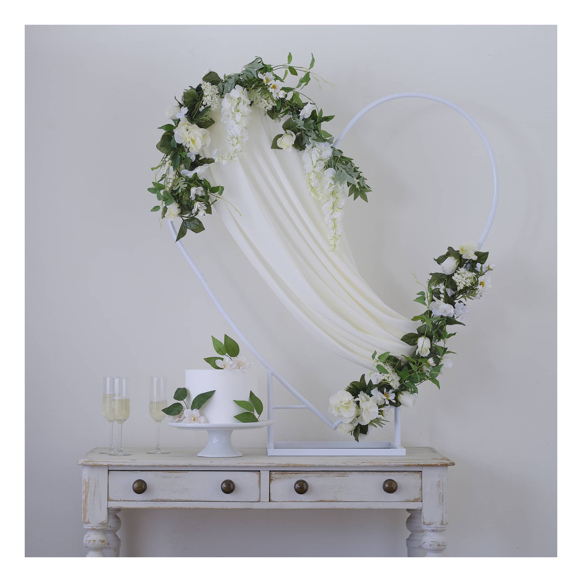 White Heart Frame Floor Stand 1m