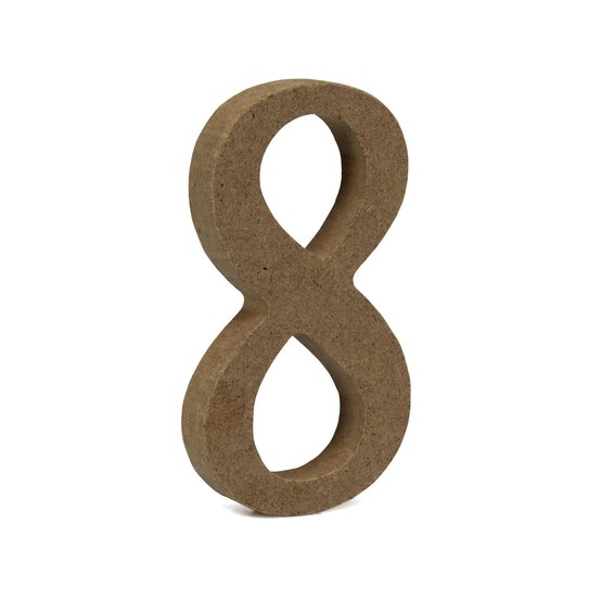 Mini MDF Wooden Number 8 8cm