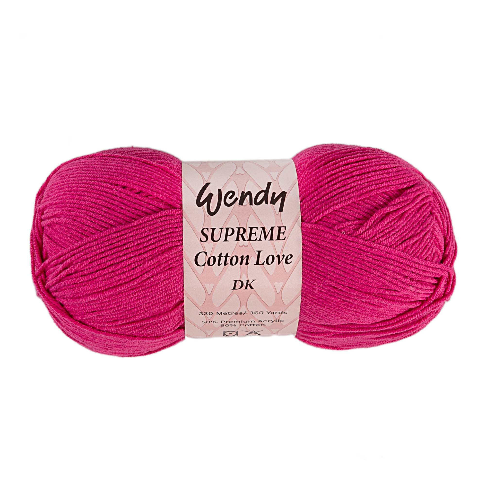 Wendy Raspberry Supreme Cotton Love DK Yarn 100g
