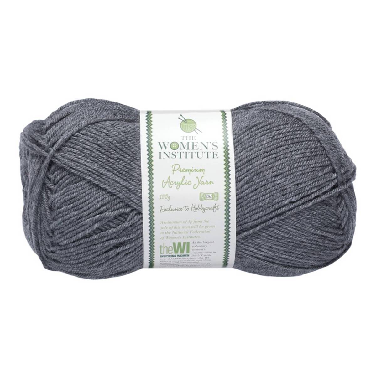 Women's Institute Grey Premium Acrylic Yarn 100g
