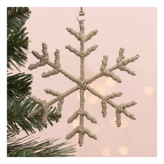 Hanging Twine Snowflake Decoration 11cm