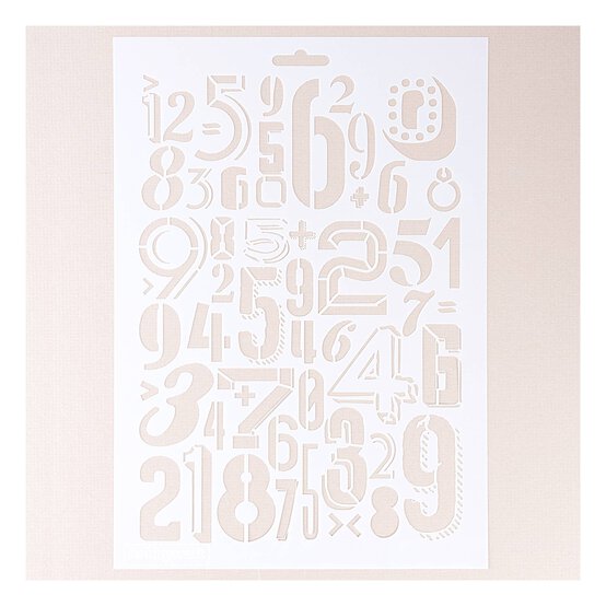 Assorted Number Print Stencil 21cm x 29cm
