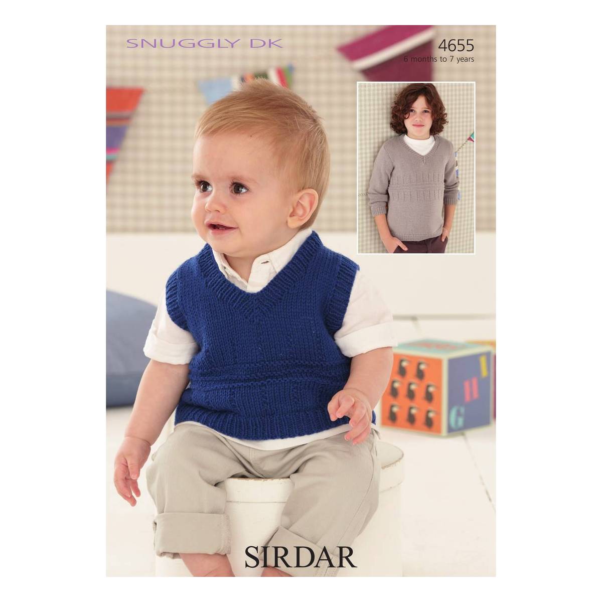 Sirdar Snuggly DK Boys' Tank Top and Sweater Digital Pattern 4655