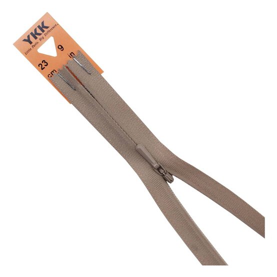 YKK Fawn Concealed Zip 23cm