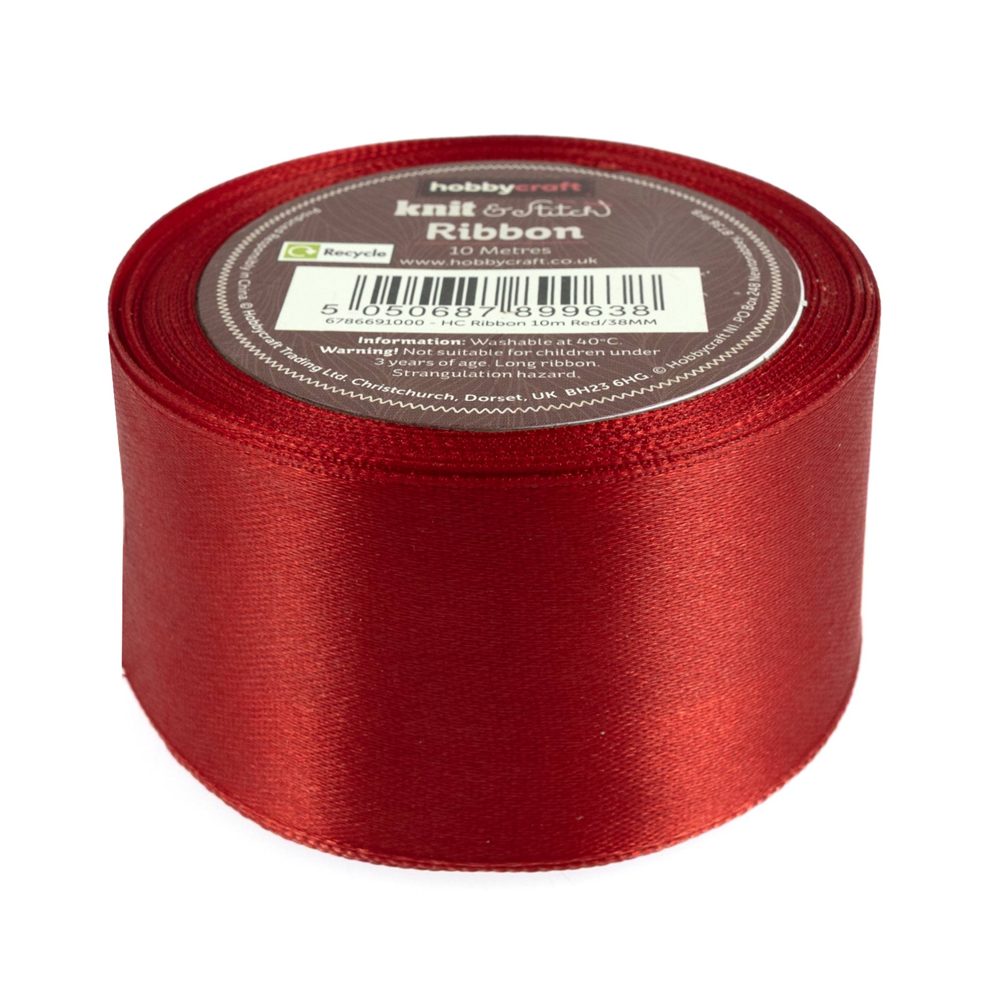 Red Satin Ribbon 38mm x 10m