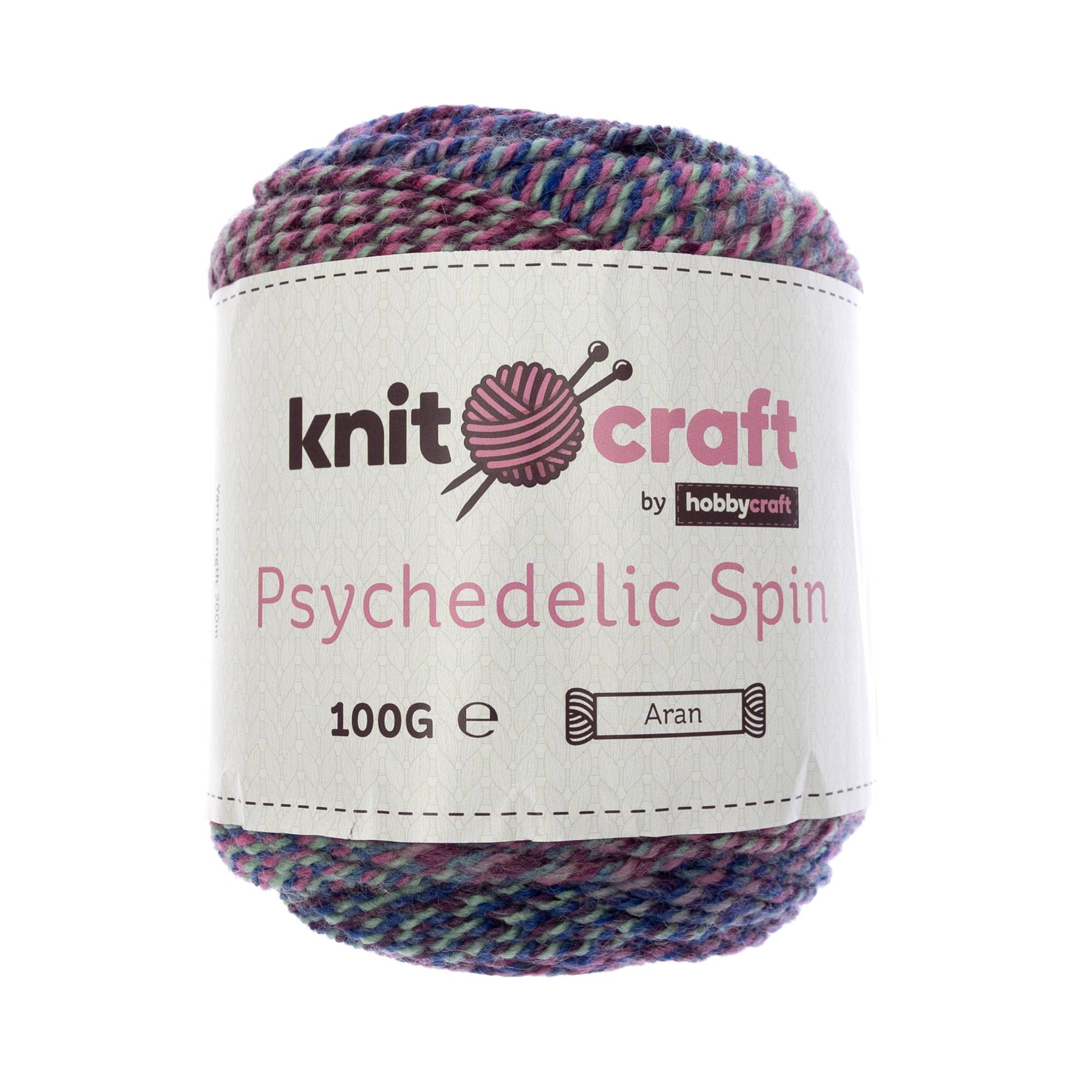 Knitcraft Pink and Blue Psychedelic Spin 100g