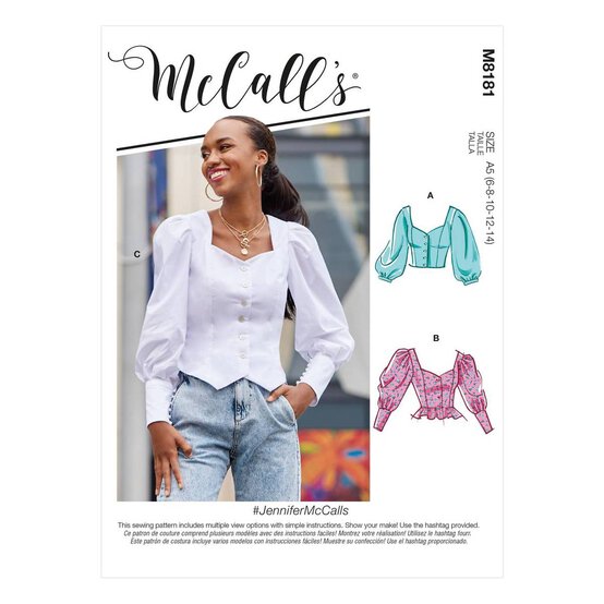 McCall’s Jennifer Top Sewing Pattern M8181 (6-14)