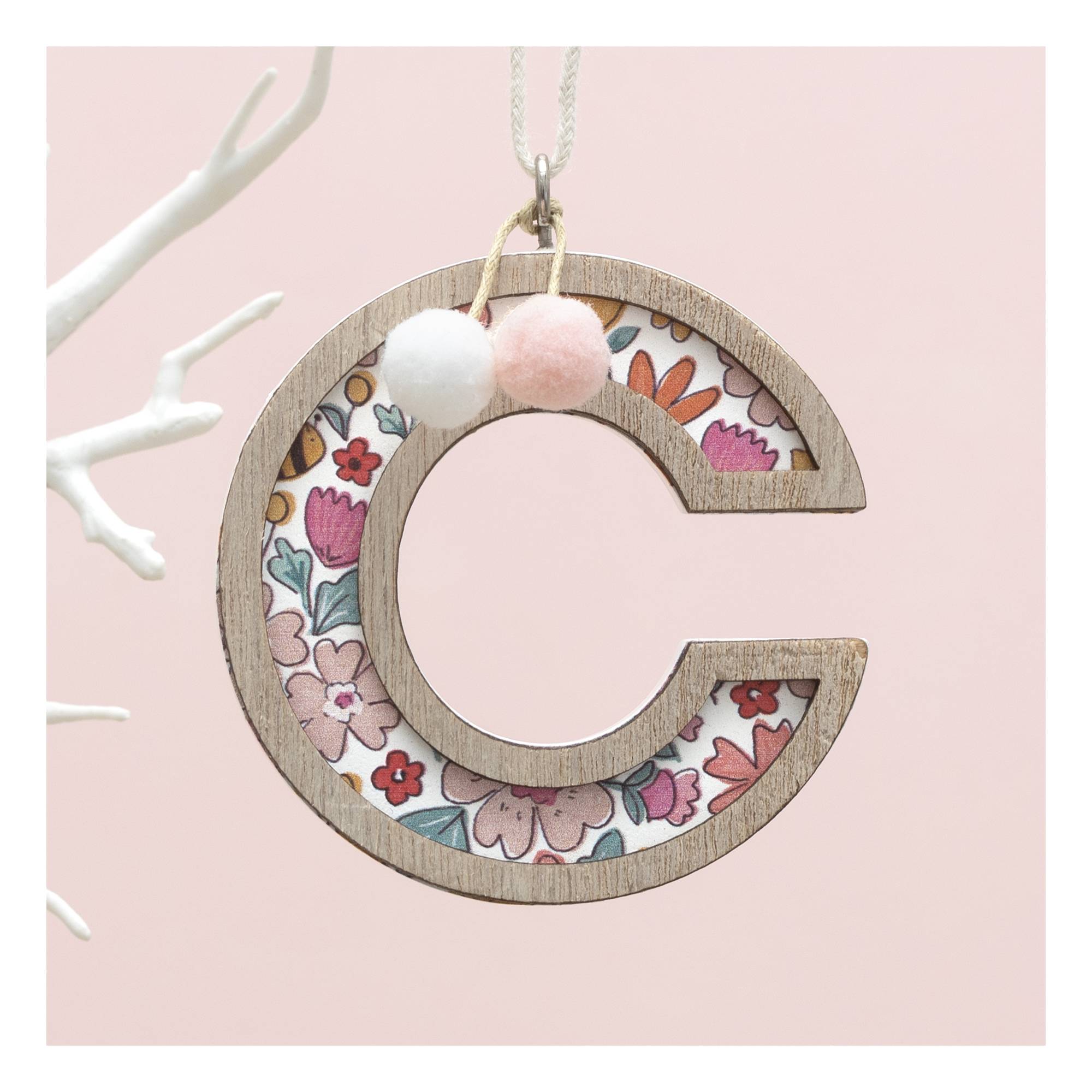 Hanging Wooden Letter C 7.5cm