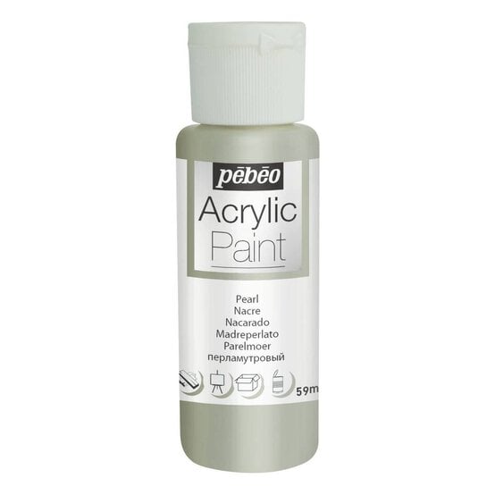 Pebeo White Pearl Acrylic Craft Paint 59ml
