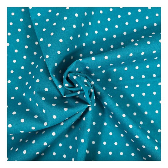 Jade Simple Polka Polycotton Fabric by the Metre