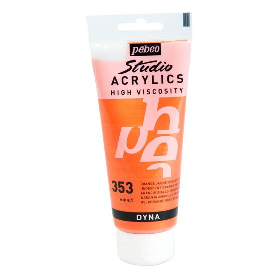 Pebeo Iridescent Orange Yellow Studio Acrylic Paint 100ml