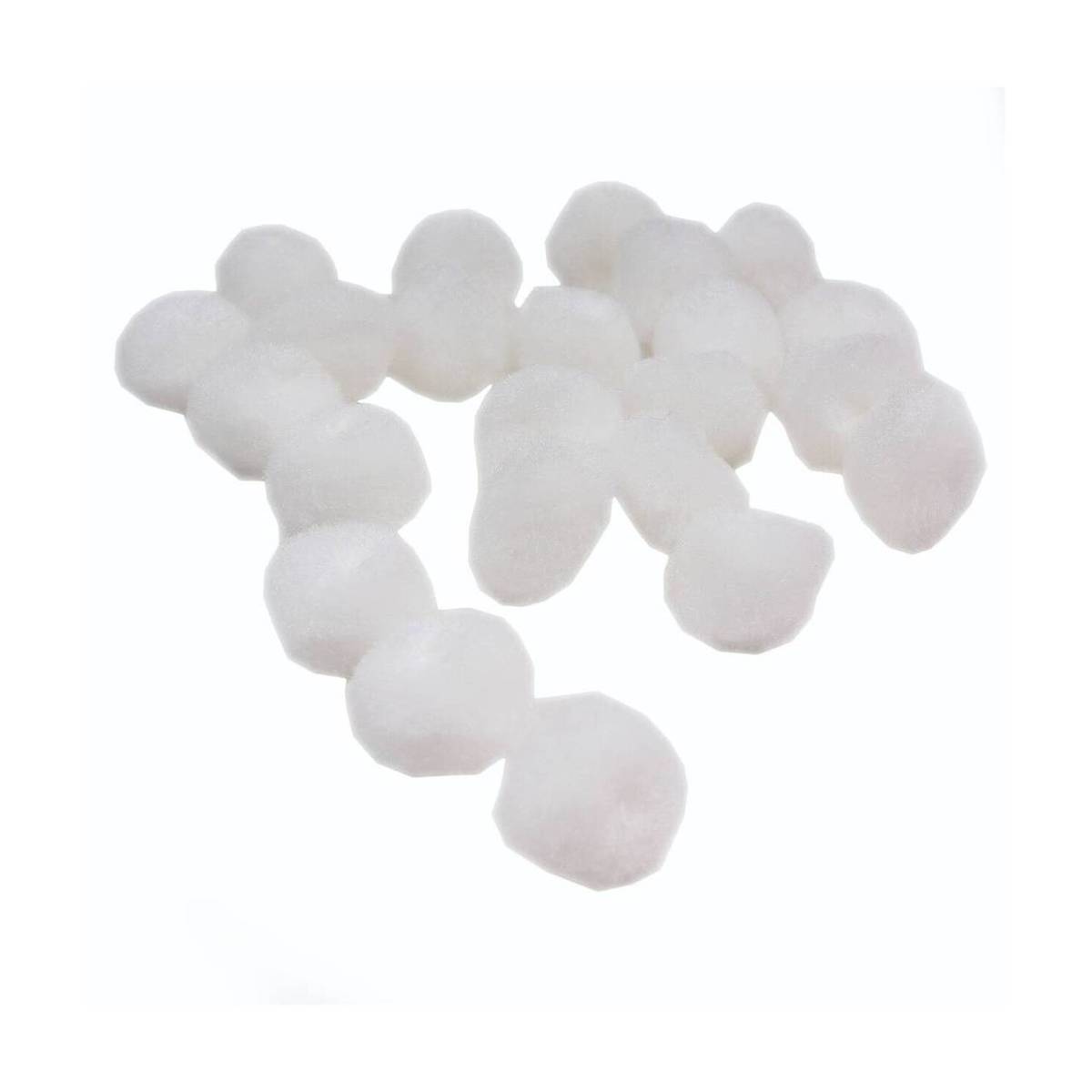 White Pom Poms 2cm 25 Pack