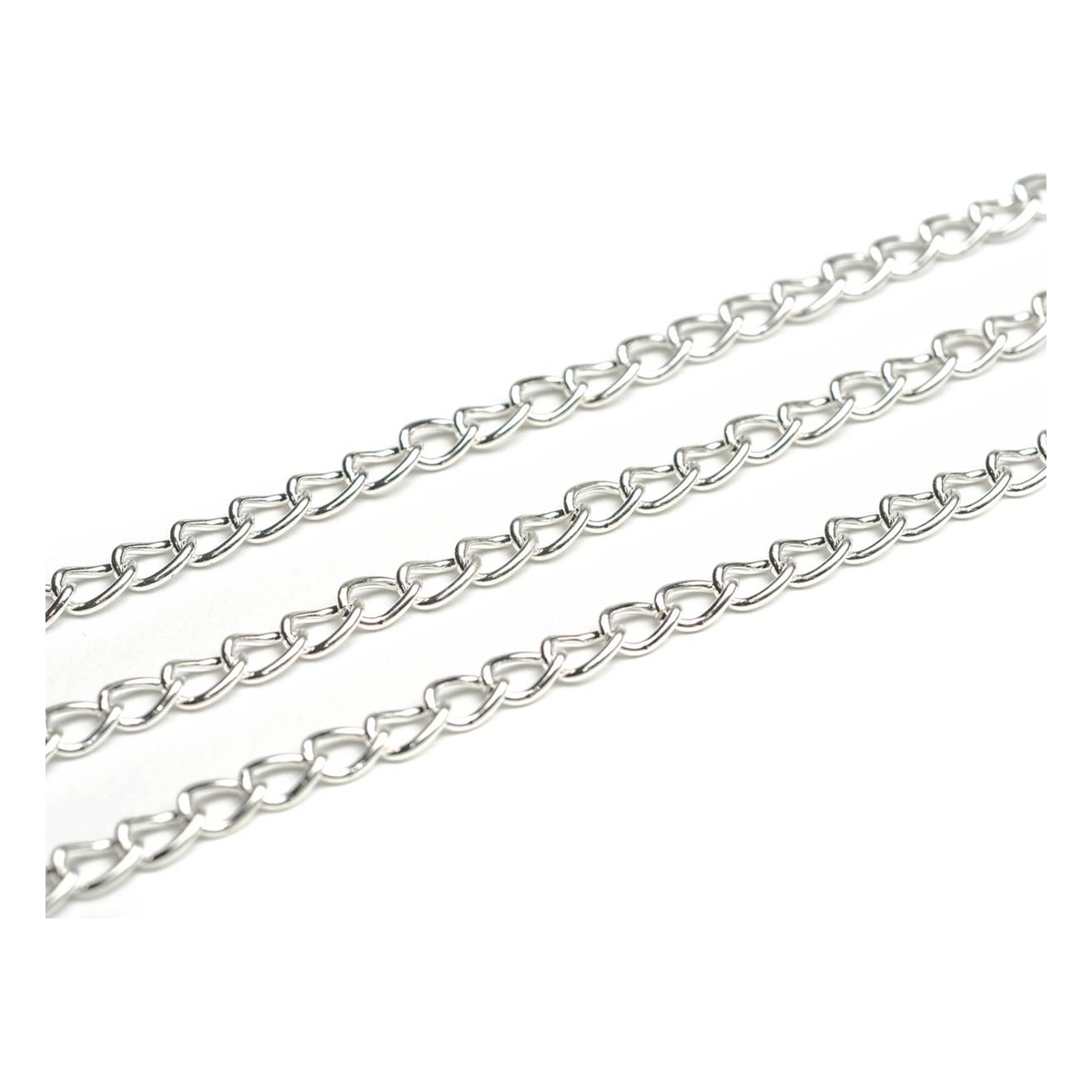 Beads Unlimited Silver Light Curb Chain 3mm x 1m