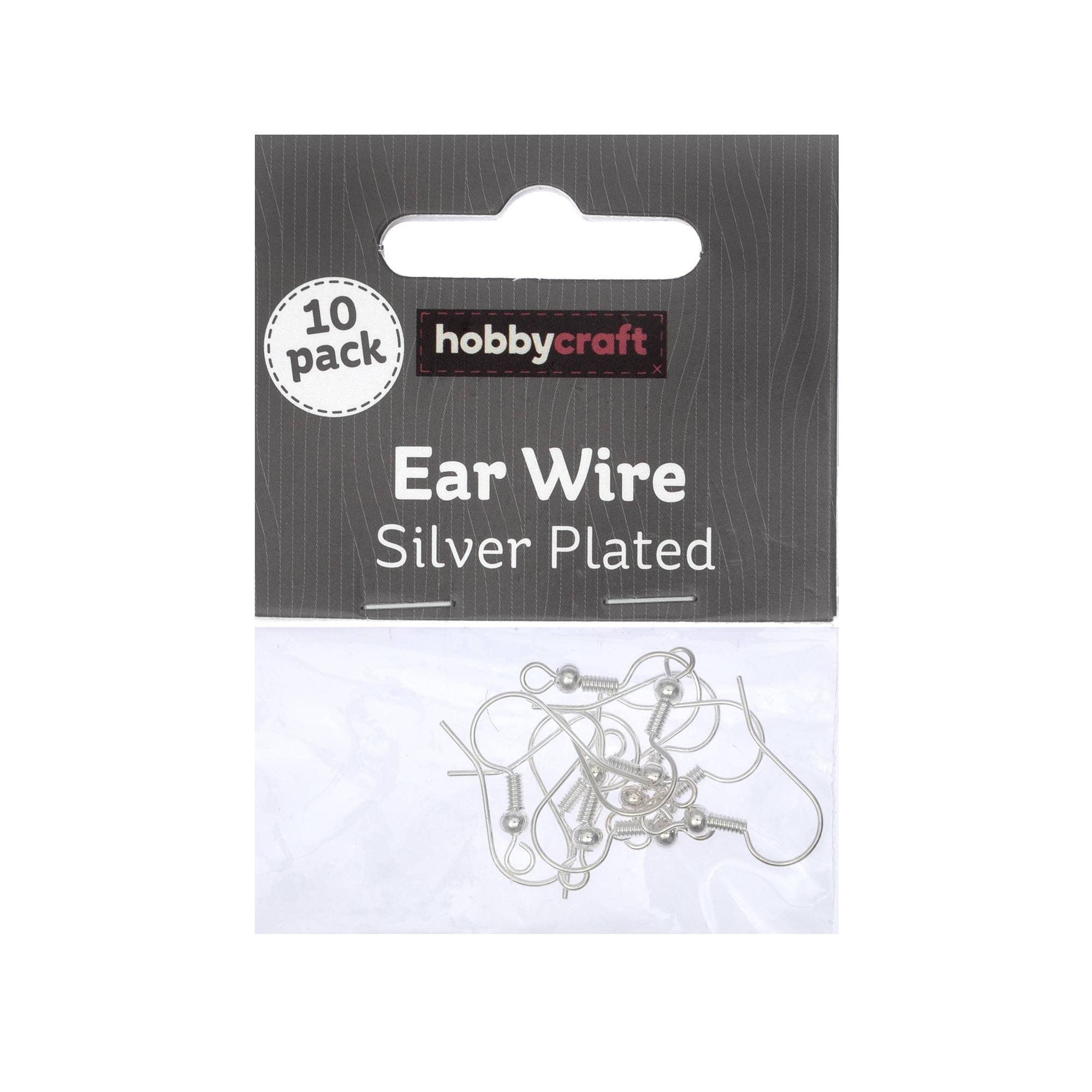 Silver-Plated Ear Wires 25mm x 20mm 10 Pack