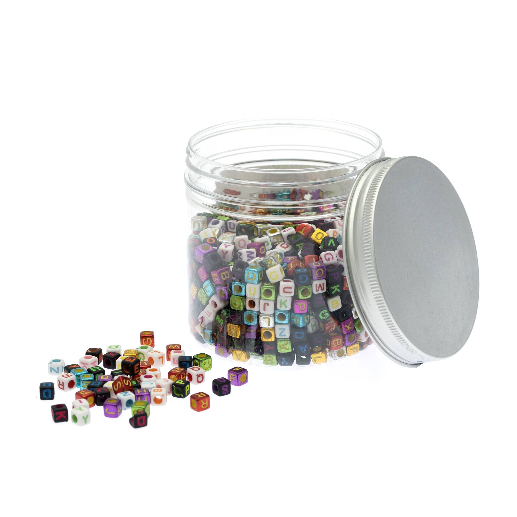 Mixed Alphabet Cube Beads Tub