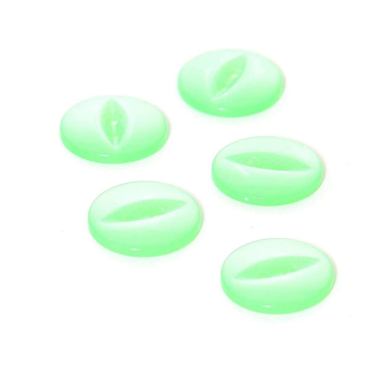 Hemline Light Green Basic Fish Eye Button 5 Pack