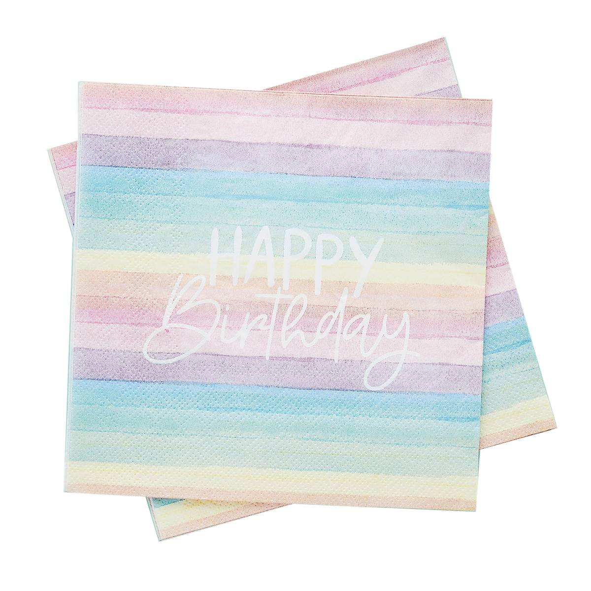 Eco Birthday Rainbow Napkins 16 Pack