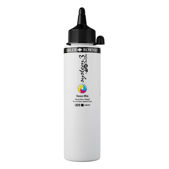 Daler-Rowney System3 Titanium White Fluid Acrylic 250ml (009)