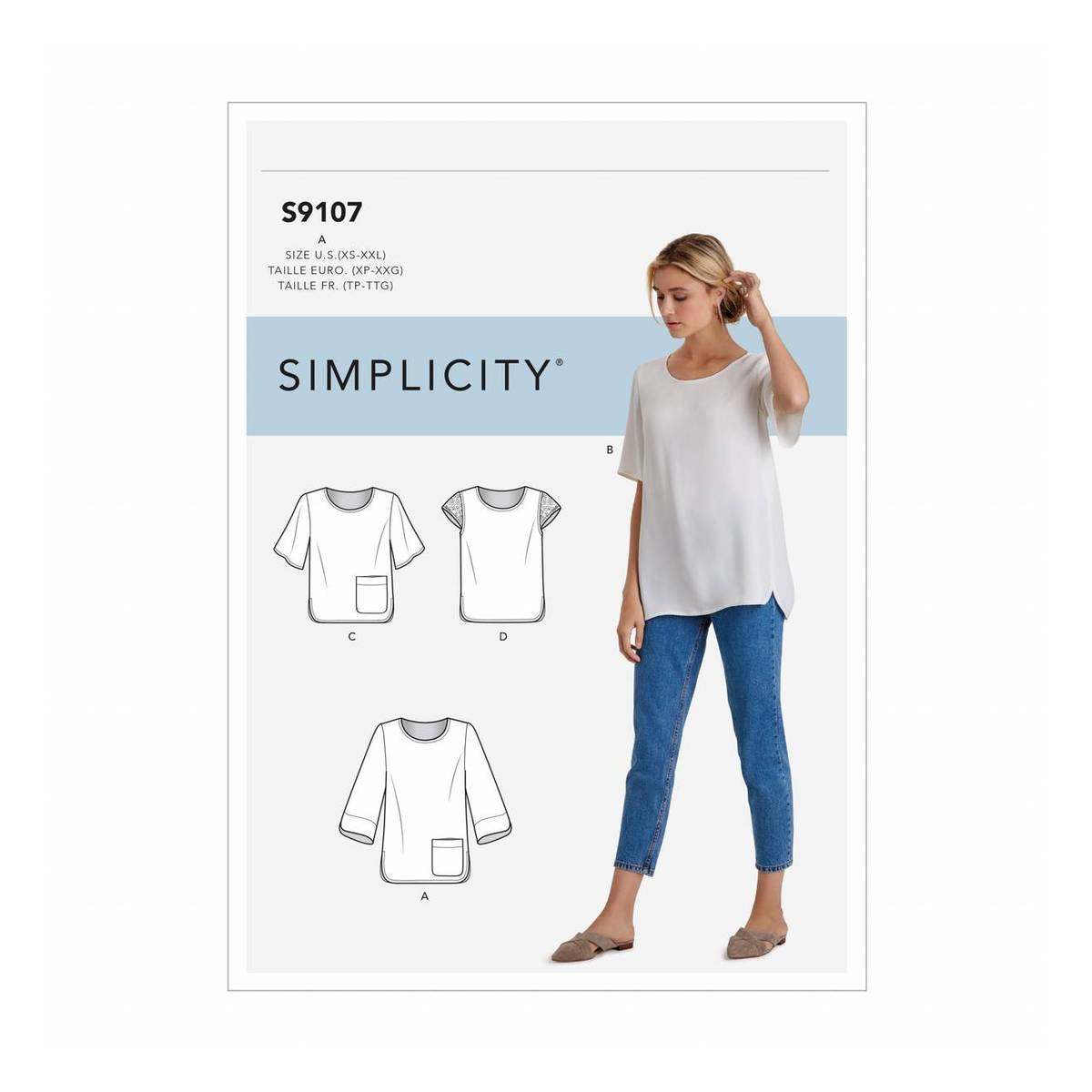 Simplicity Women’s Top Sewing Pattern S9107 (XS-XXL)
