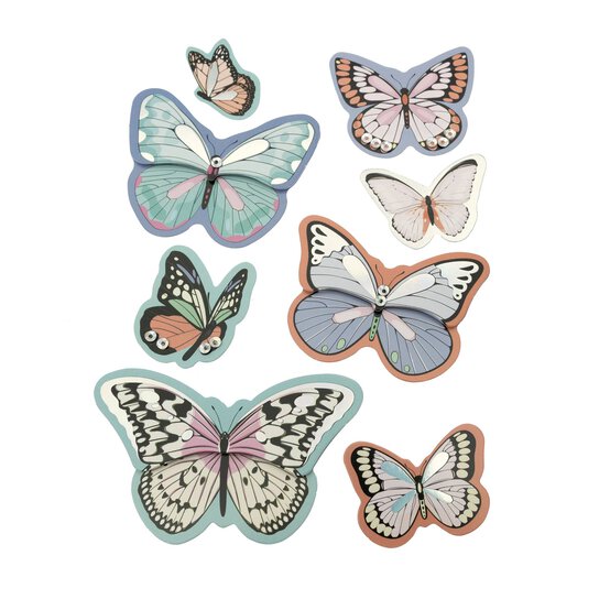Pastel Butterfly Card Toppers 8 Pack