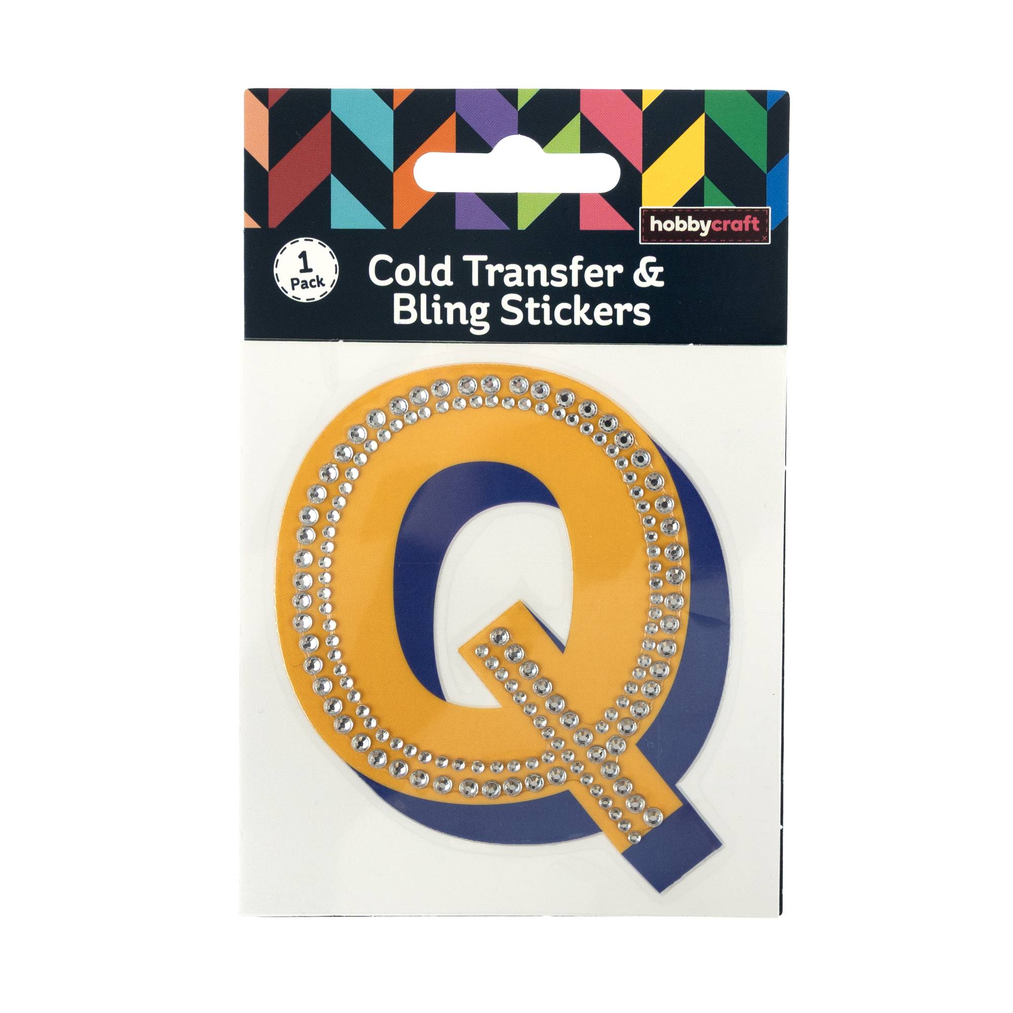 Cold Transfer and Bling Letter Q Sticker Set