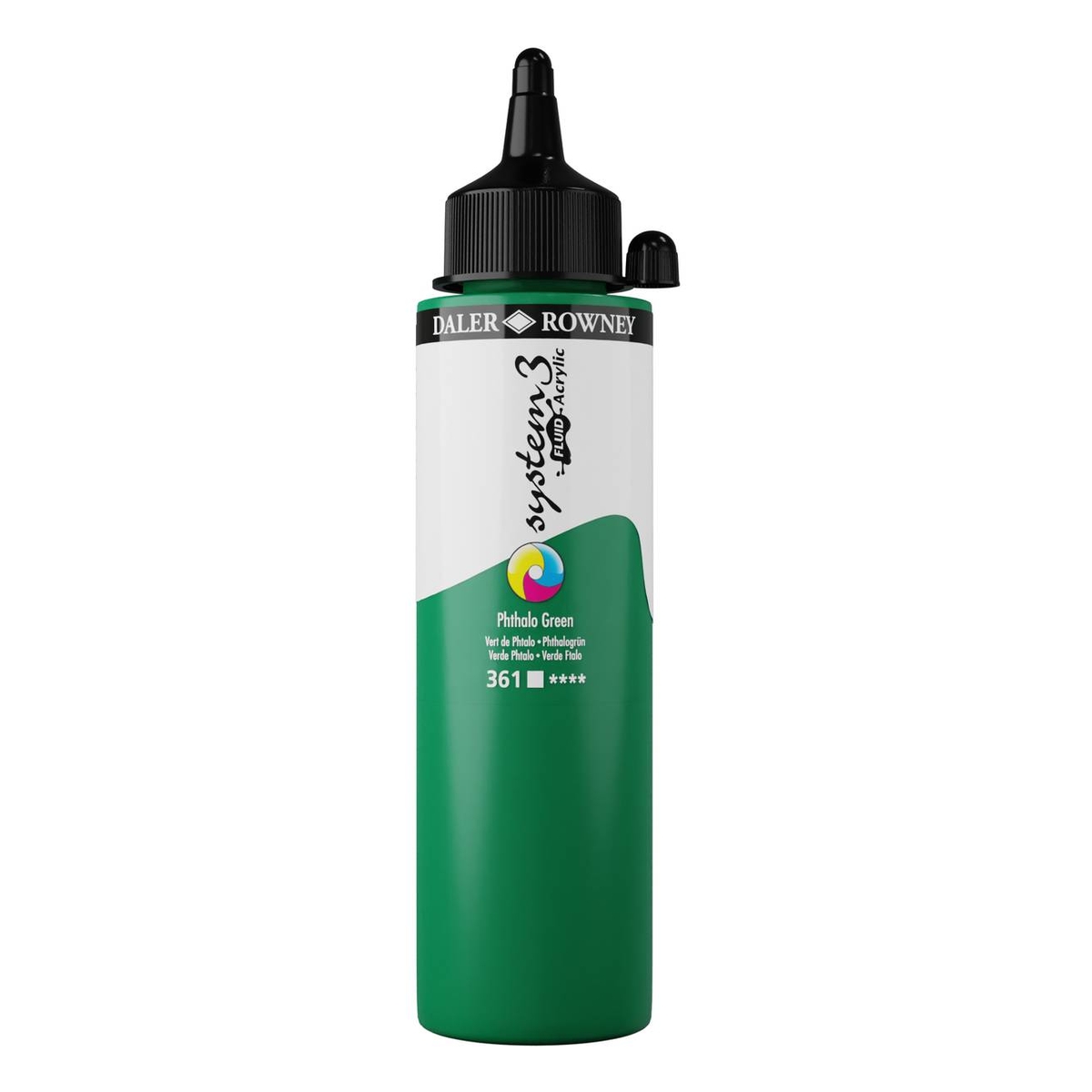 Daler-Rowney System3 Phthalo Green Fluid Acrylic 250ml (361)