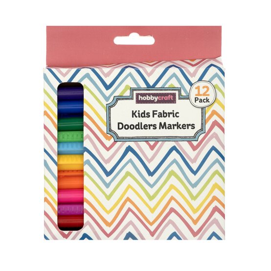 Kids�?Fabric Doodlers Markers 12 Pack