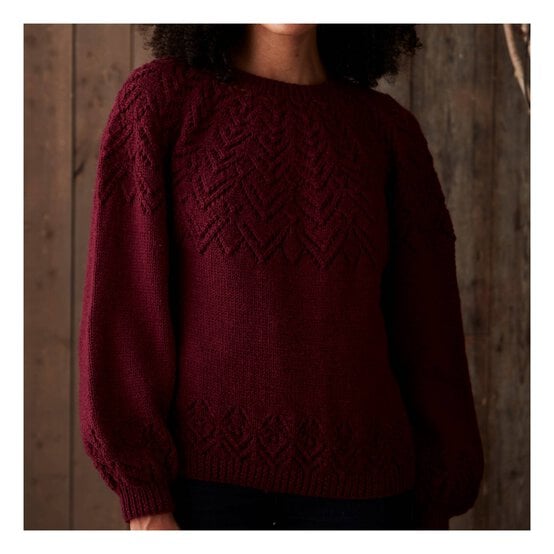 Knitcraft Lace Detail Yoke Jumper Digital Pattern 0234