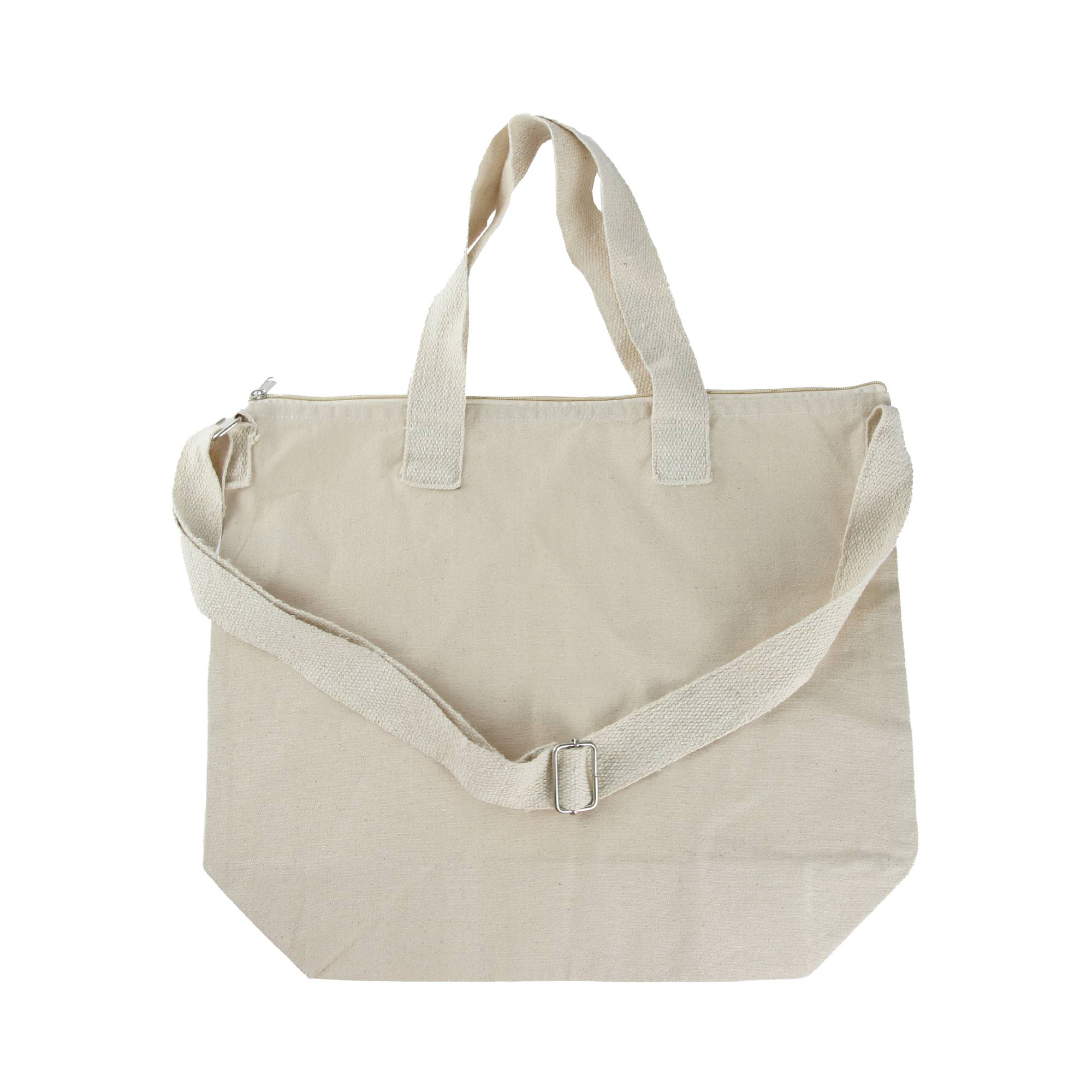 Natural Canvas Bag with Zip 39cm x 45cm