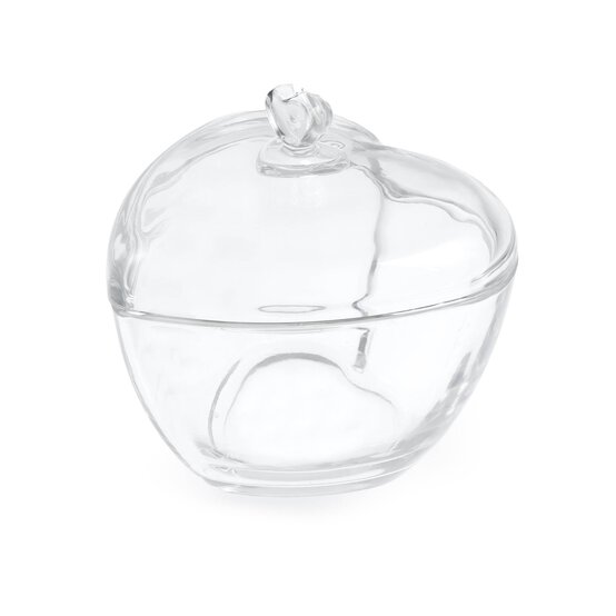 Heart Glass Bowl with Lid 17cm