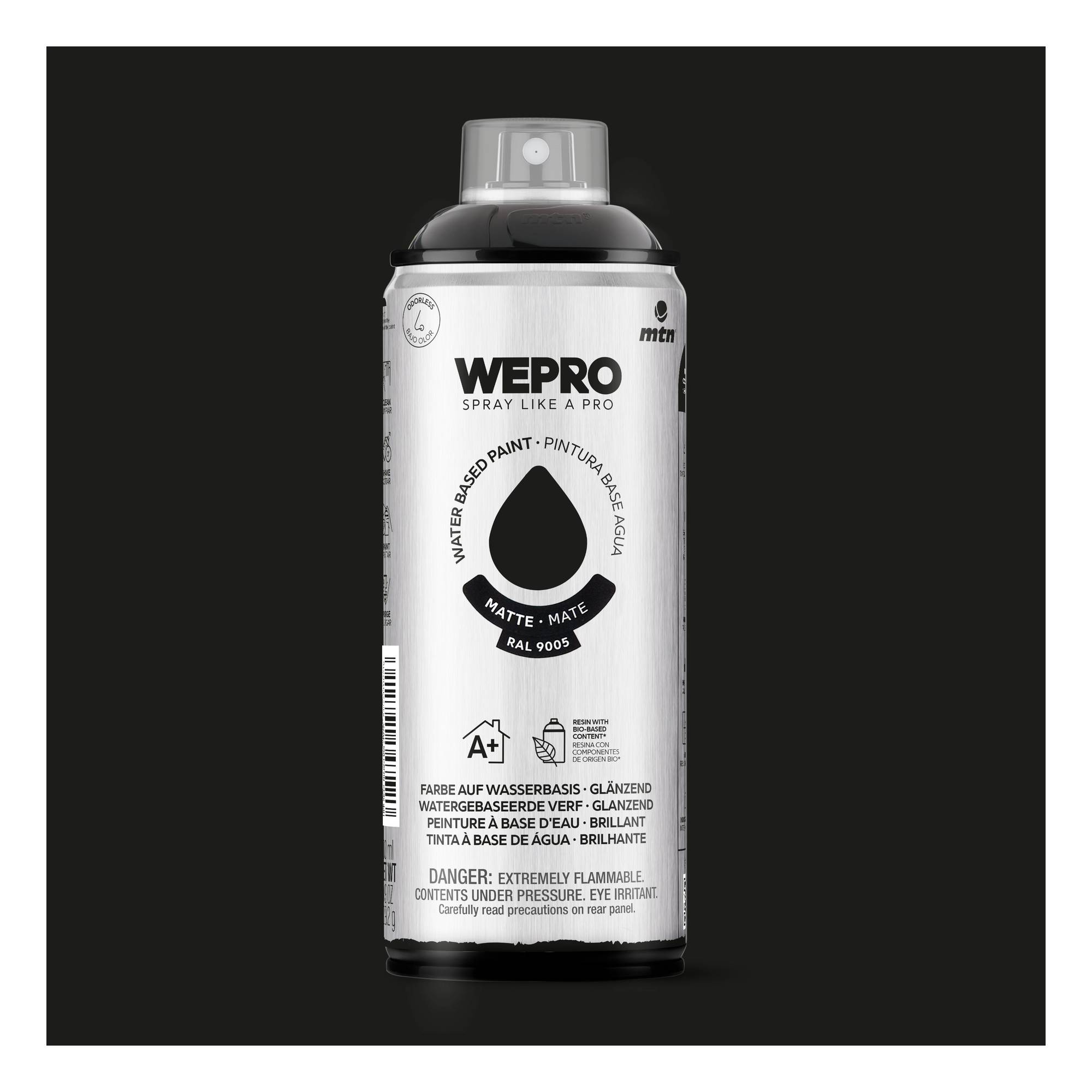MTN WEPRO Cosmos Black Matt Water-Based Spray Paint 400ml