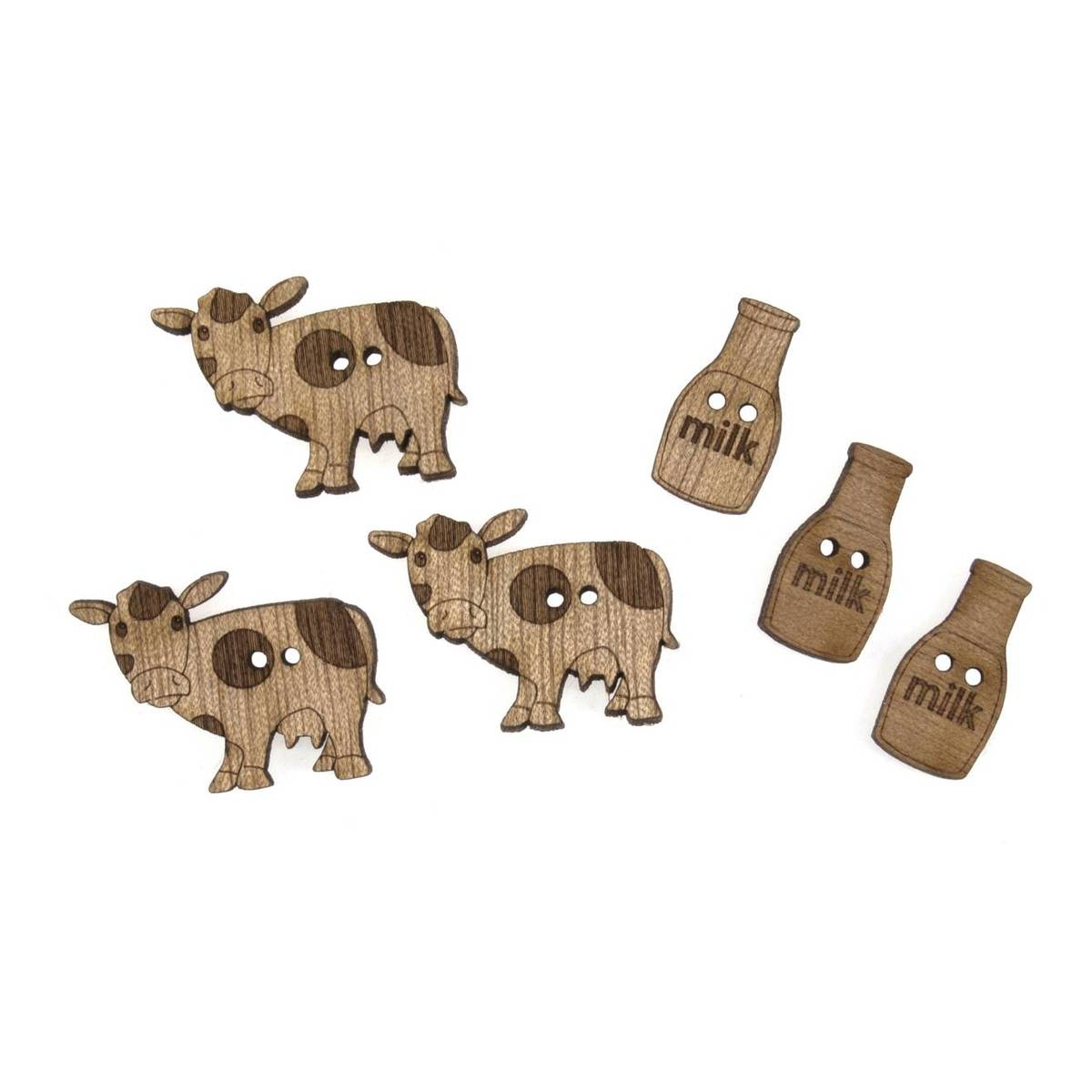 Trimits Wooden Farm Buttons 6 Pieces