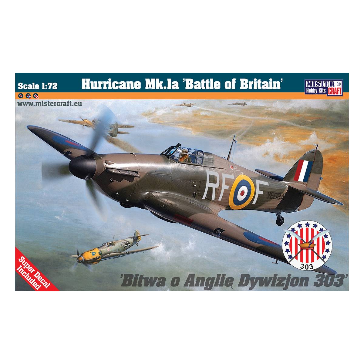 MisterCraft Hurricane Mk.1a Battle of Britain Model Kit 1:72