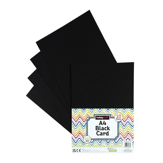 Black Card A4 10 Pack