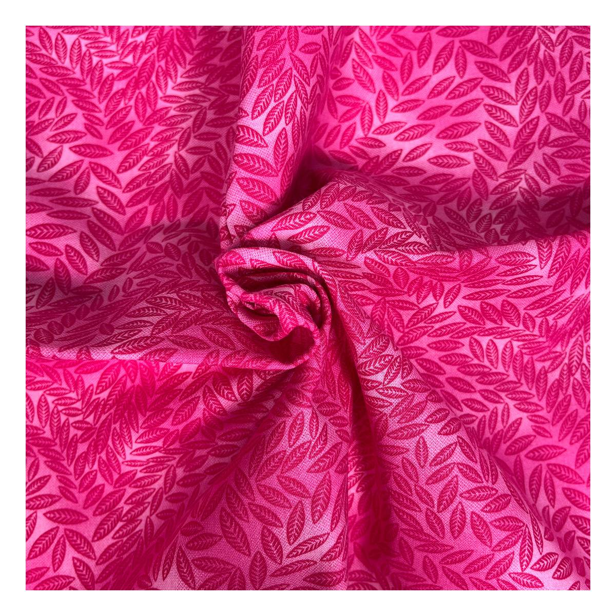Fuchsia Cotton Textured Leaf Blender Fabric?by the Metre