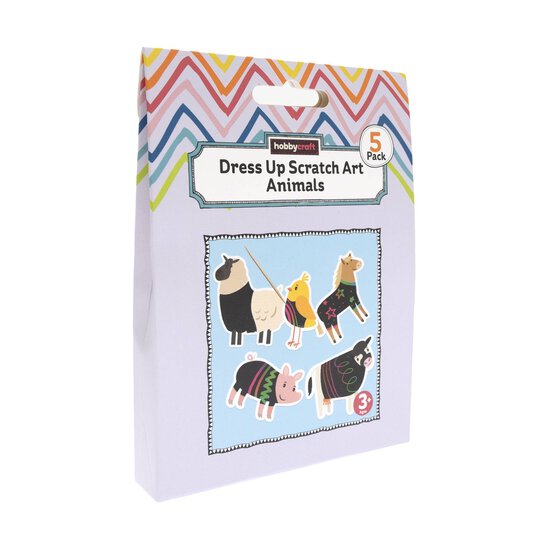 Dress-Up Scratch Art Animals Kit 5 Pack