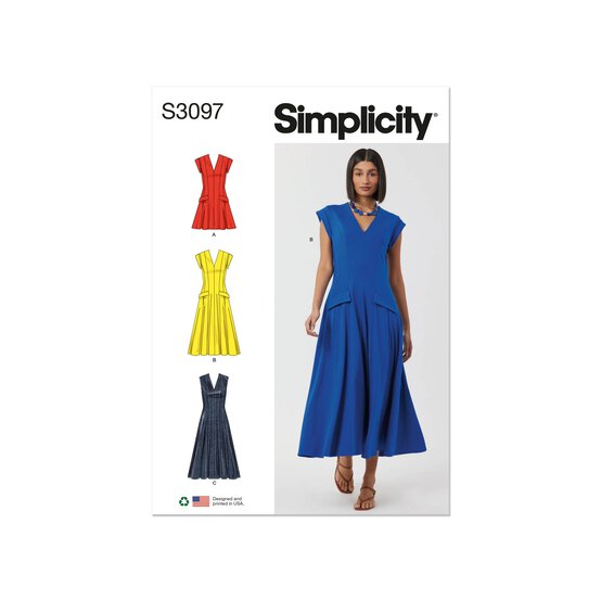 Simplicity Women’s Dress Sewing Pattern S3097 (18-26)
