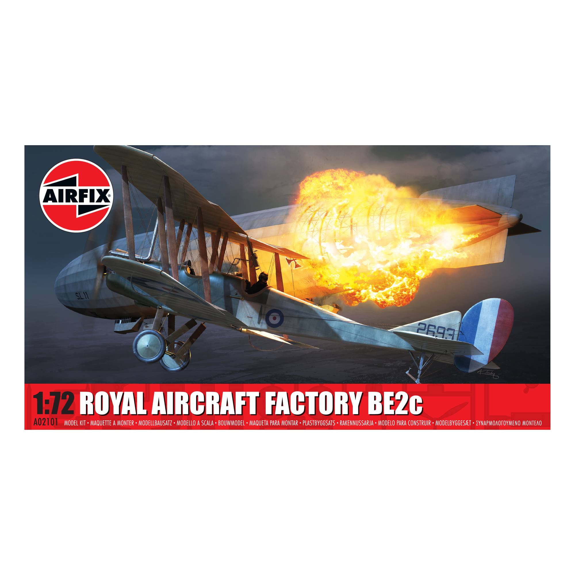 Airfix Royal Aircraft Factory BE2c Model Kit 1:72