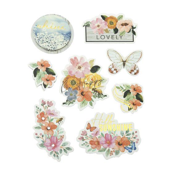 Watercolour Flower Card Toppers 8 Pack