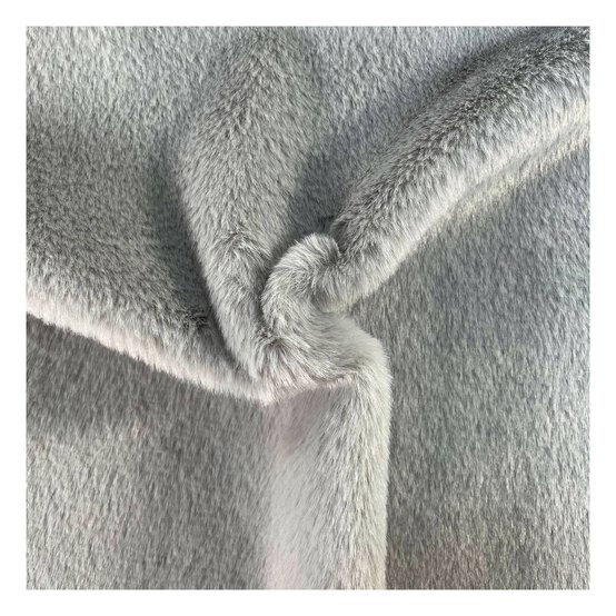 Silver Polyester Fur Pile Fabric by the Metre