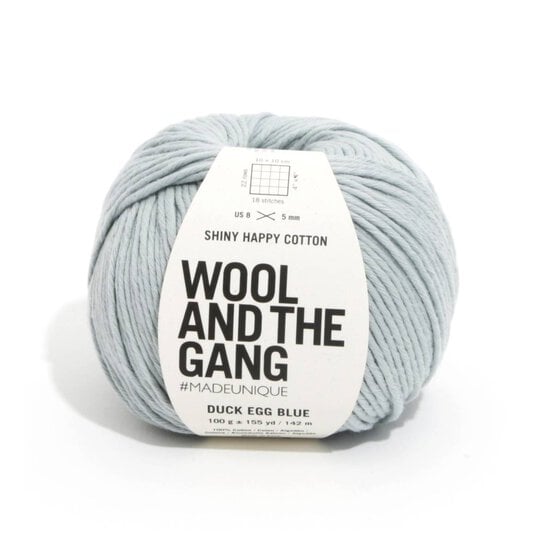 Wool and the Gang Duck Egg Blue Shiny Happy Cotton 100g