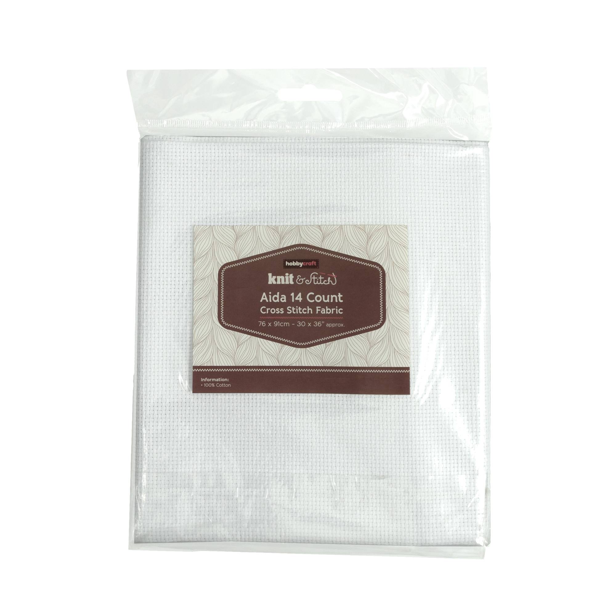 White 14 Count Aida Fabric 76cm x 91cm