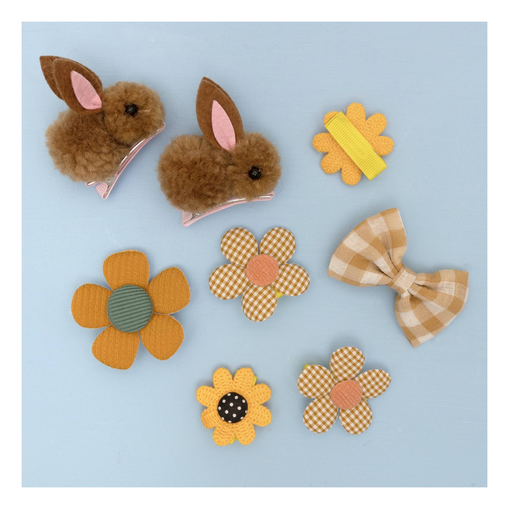 Yellow Easter Hair Clips 8 Pack