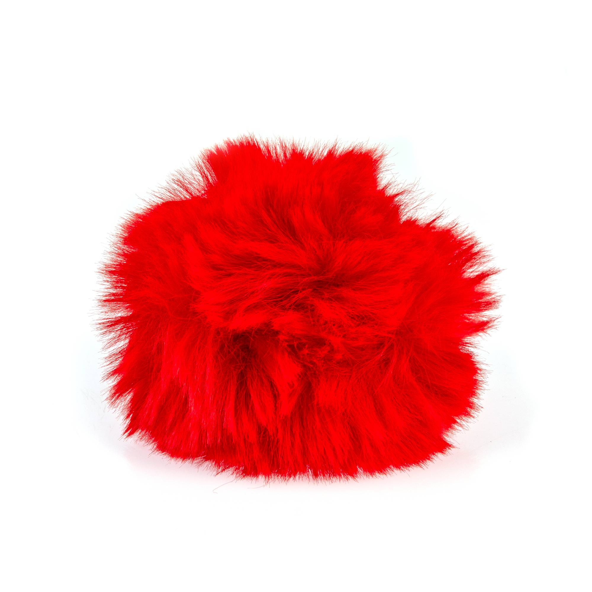 Red Faux Fur Pom Pom 11cm