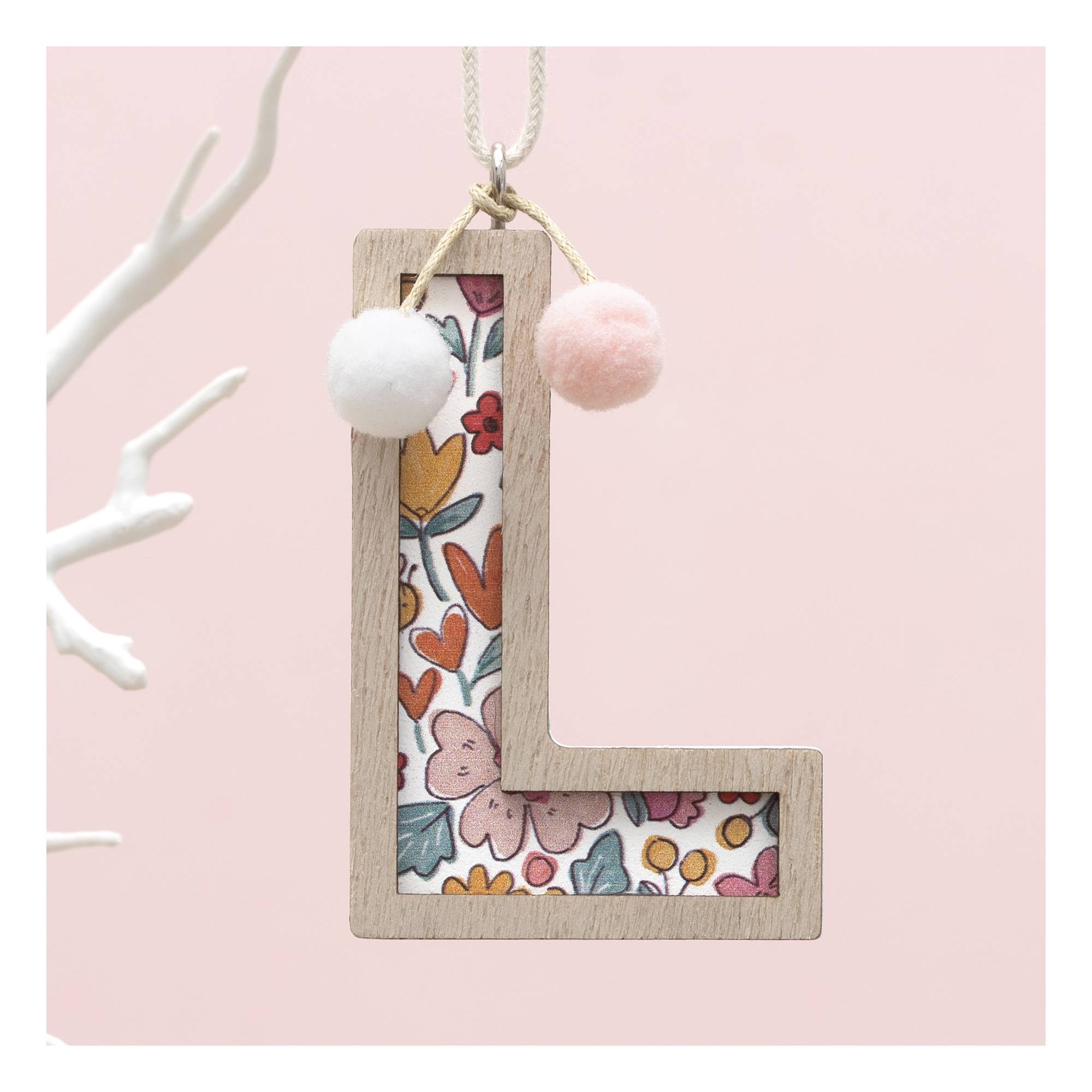 Hanging Wooden Letter L 7.5cm